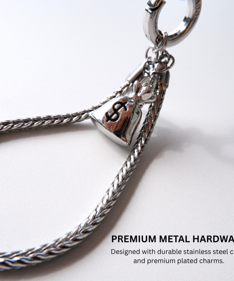 Clip-On Charm (Silver Money Bag) — alternate view
