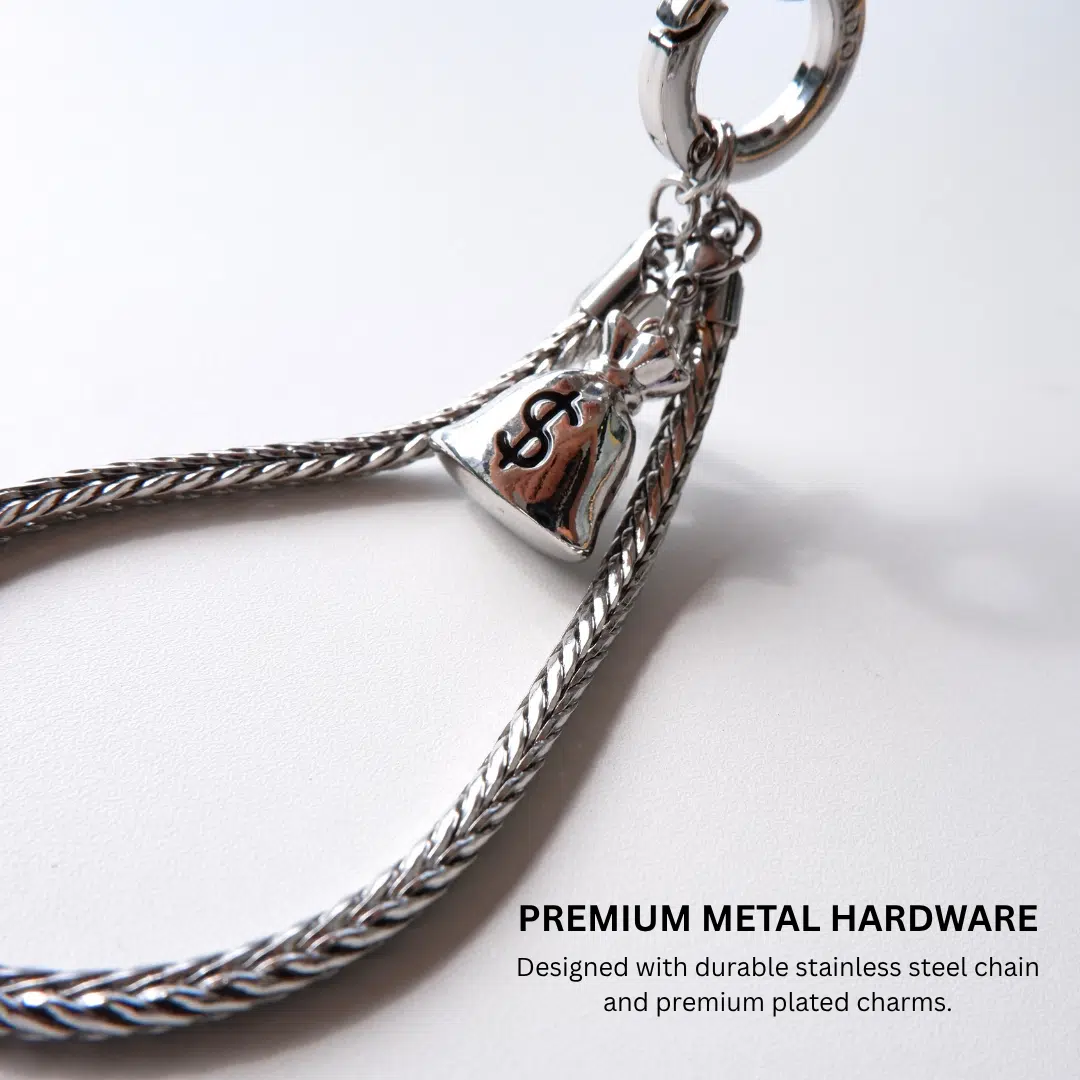 Clip-On Charm (Silver Money Bag) — alternate view
