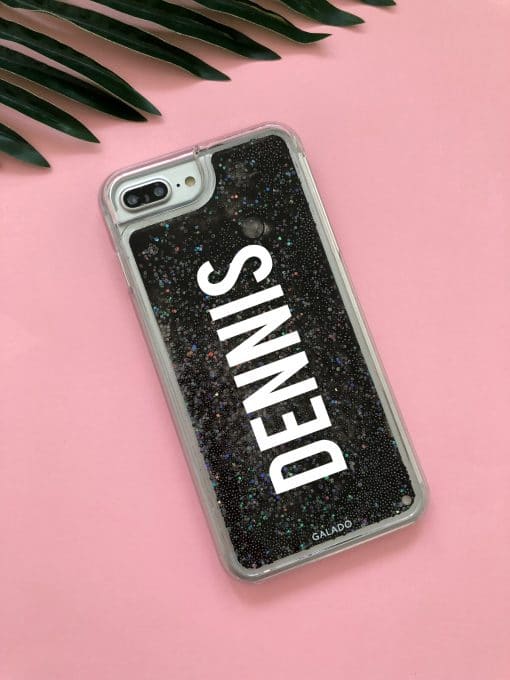 sparkle black glitter custom iphone case