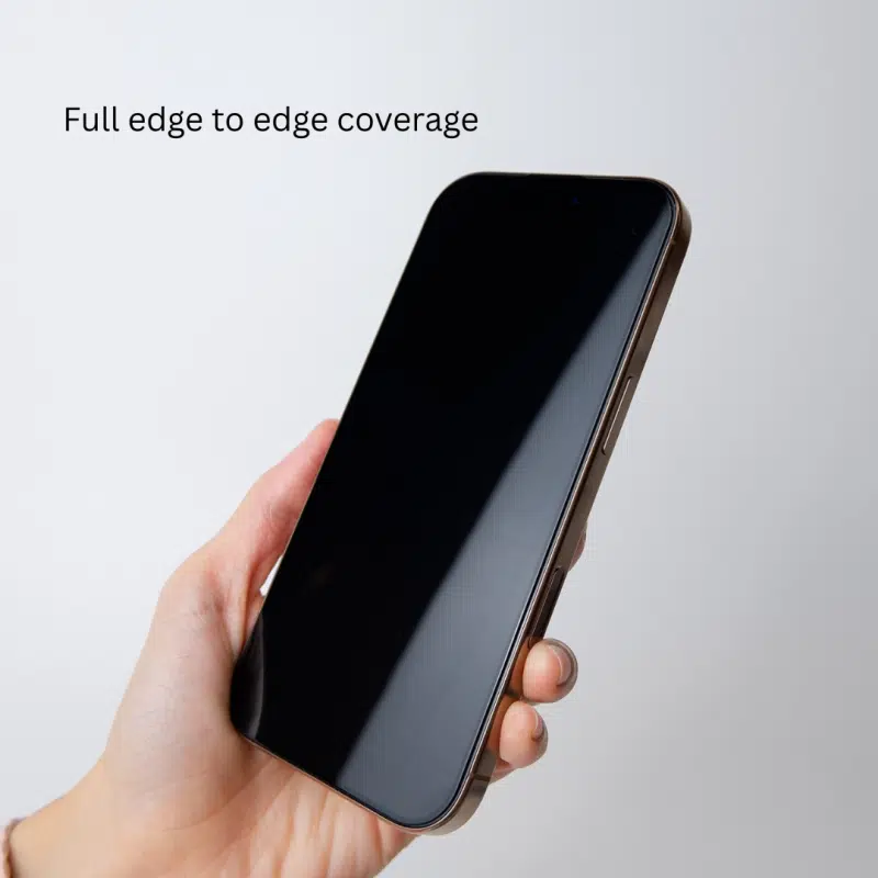 GALADO CLEAR High Defense Tempered Glass on an iPhone, full edge to edge coverage