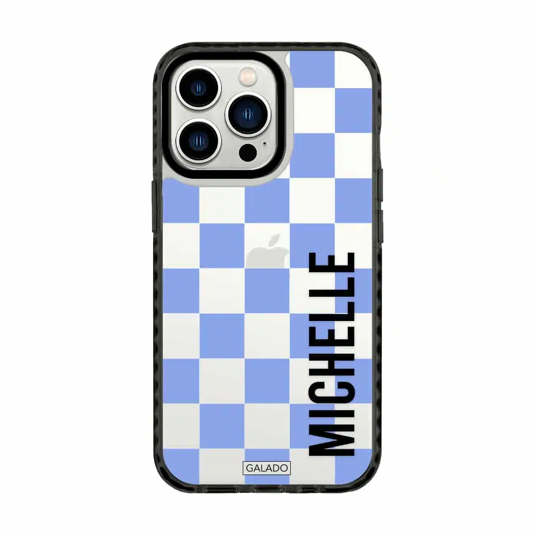 Checkers Steel Blue phone case - GALADO Malaysia