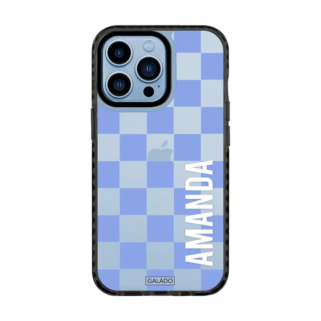 Checkers Steel Blue phone case - GALADO Malaysia