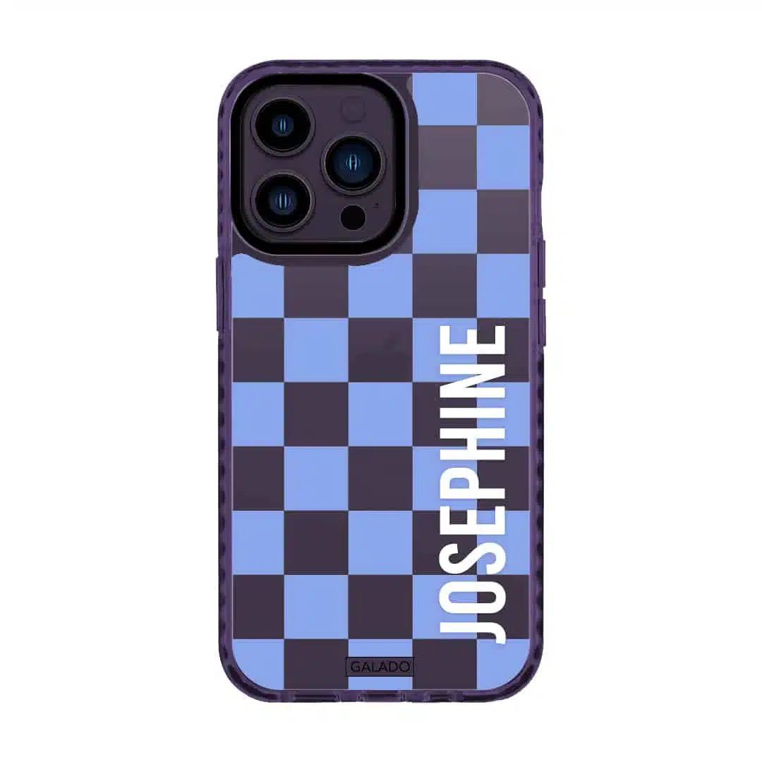 Checkers Steel Blue phone case - GALADO Malaysia