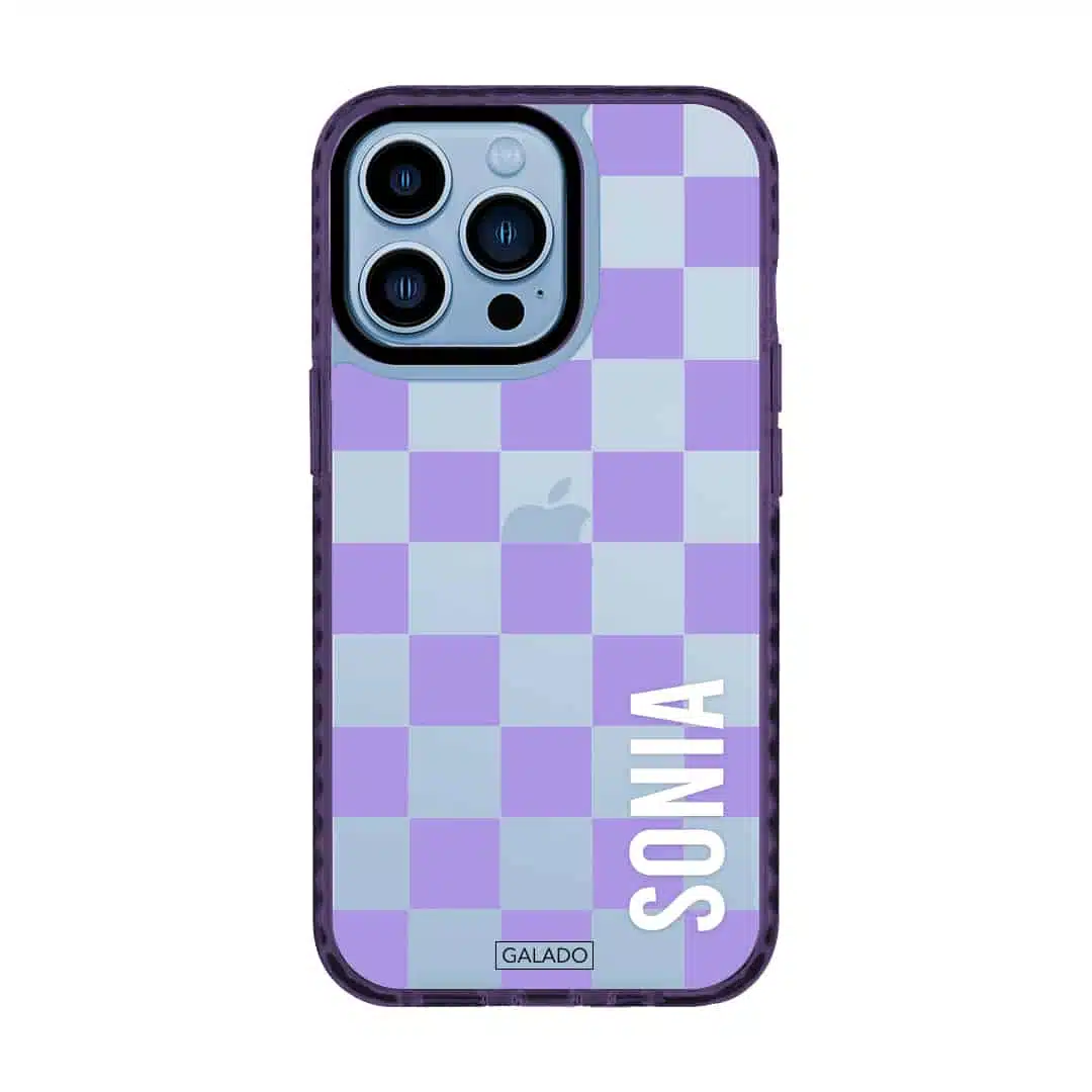 Checkers Lilac phone case - GALADO Malaysia