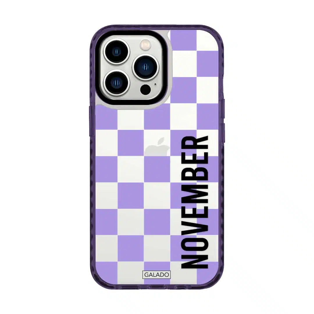 Checkers Lilac phone case - GALADO Malaysia