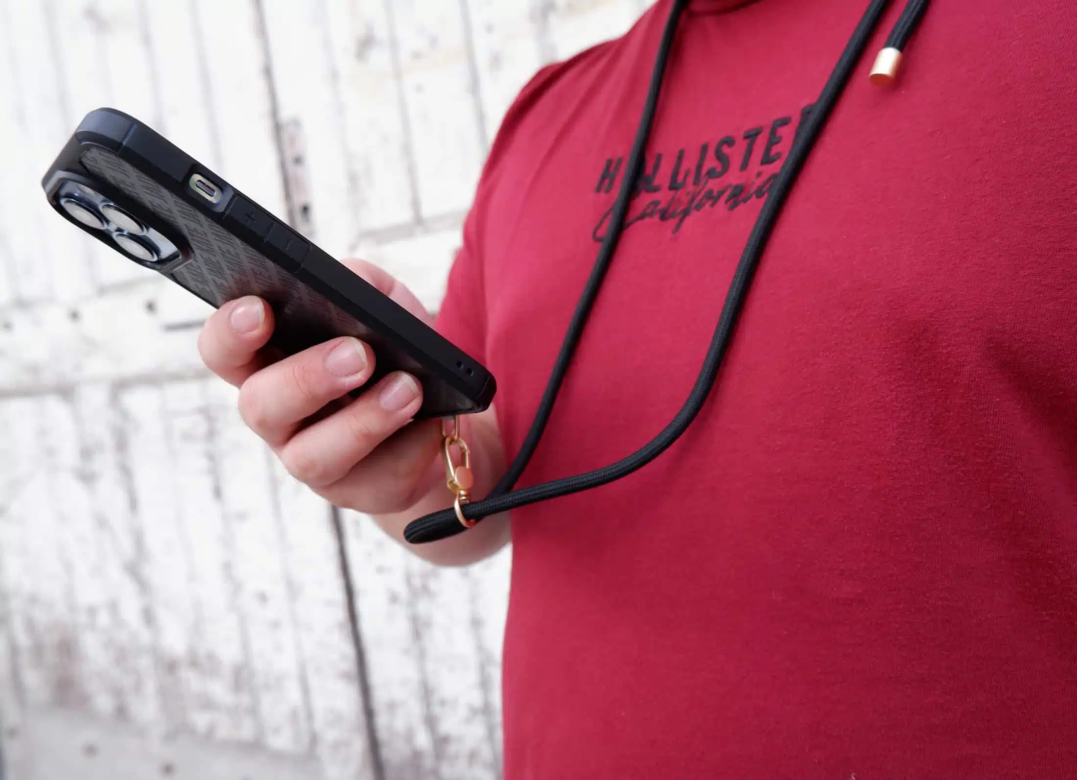 GALADO crossbody phone strap all black 6mm for hands-free carrying Malaysia