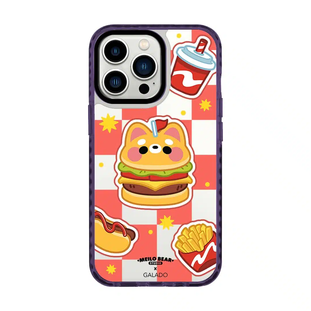 GALADO x Meilo Bear Burger Wang phone case with cute bear illustration Malaysia