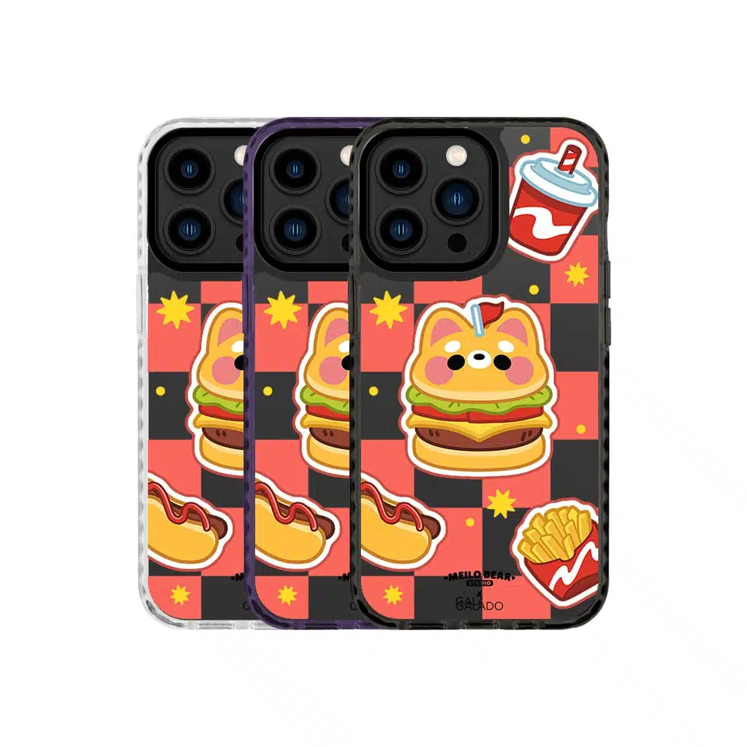 GALADO x Meilo Bear Burger Wang phone case with cute bear illustration Malaysia