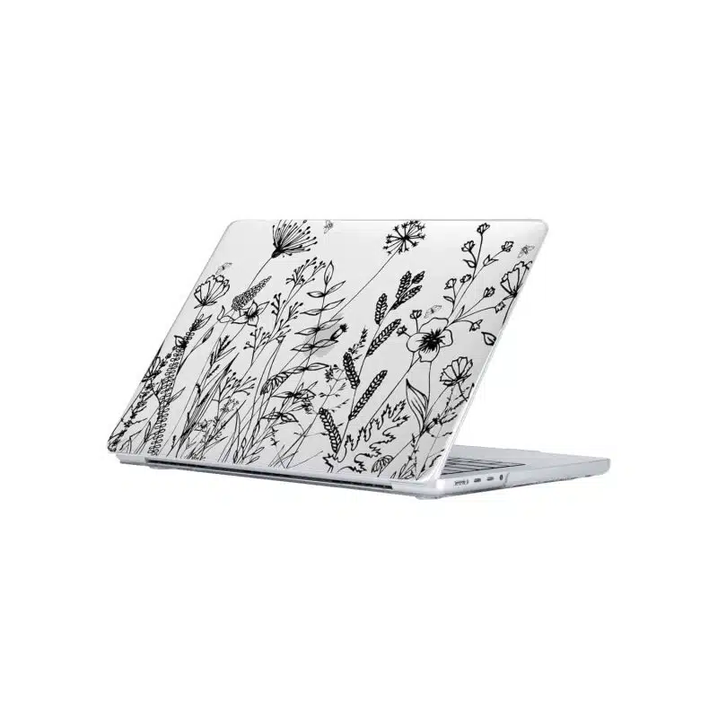 bloom in black macbook case