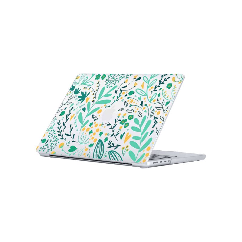 green blooms macbook case 1