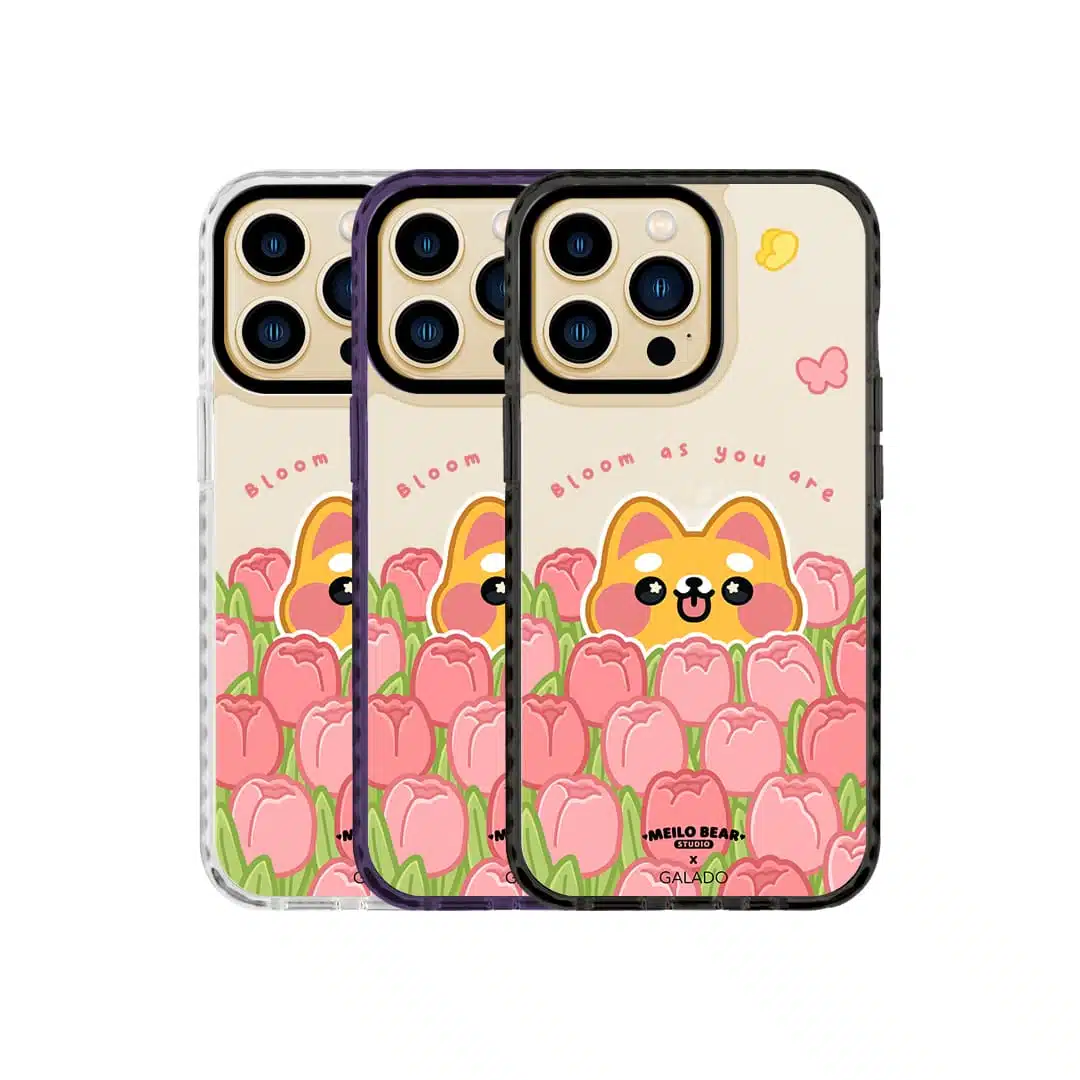 GALADO x Meilo Bear Bloom WangWang phone case with floral bear art Malaysia