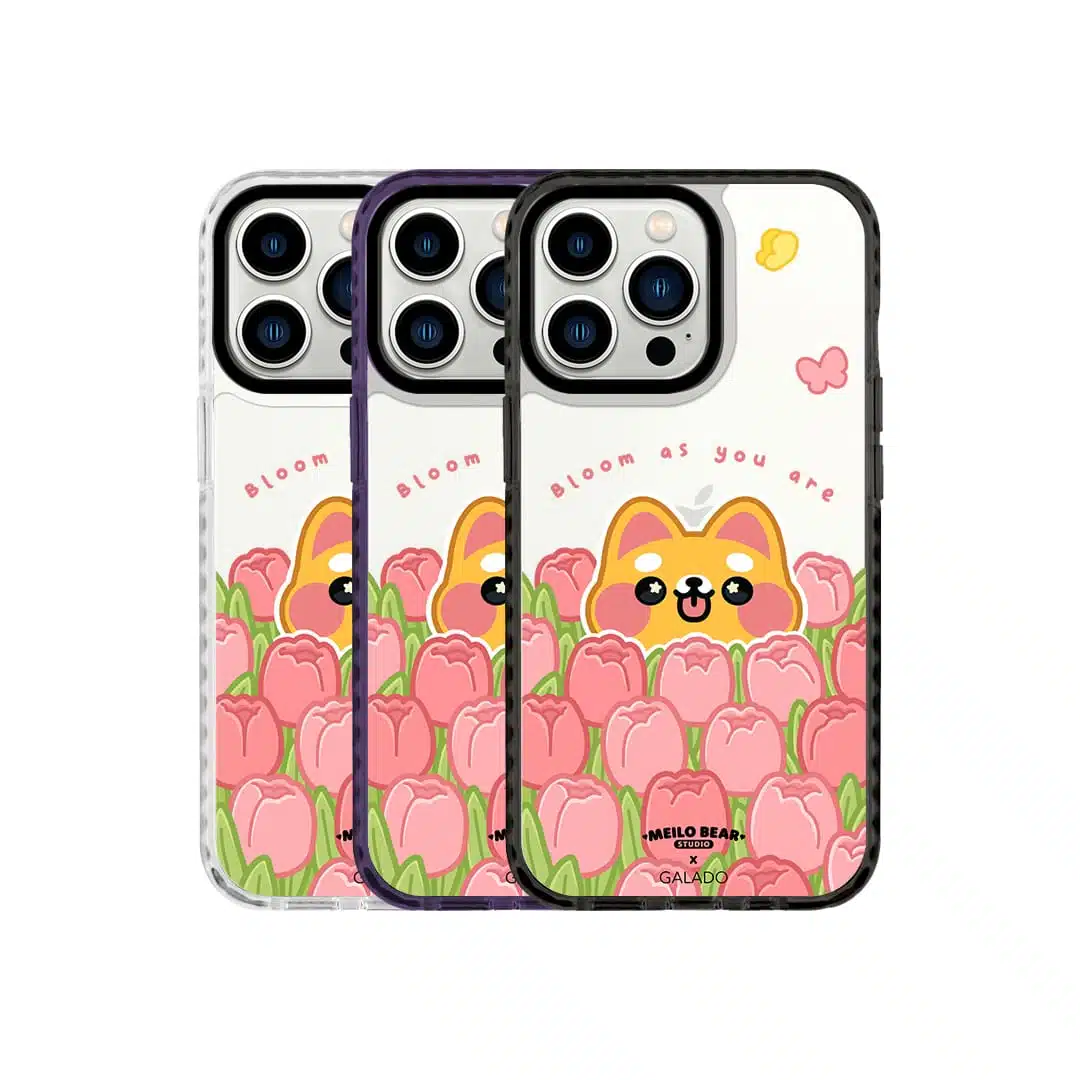 GALADO x Meilo Bear Bloom WangWang phone case with floral bear art Malaysia