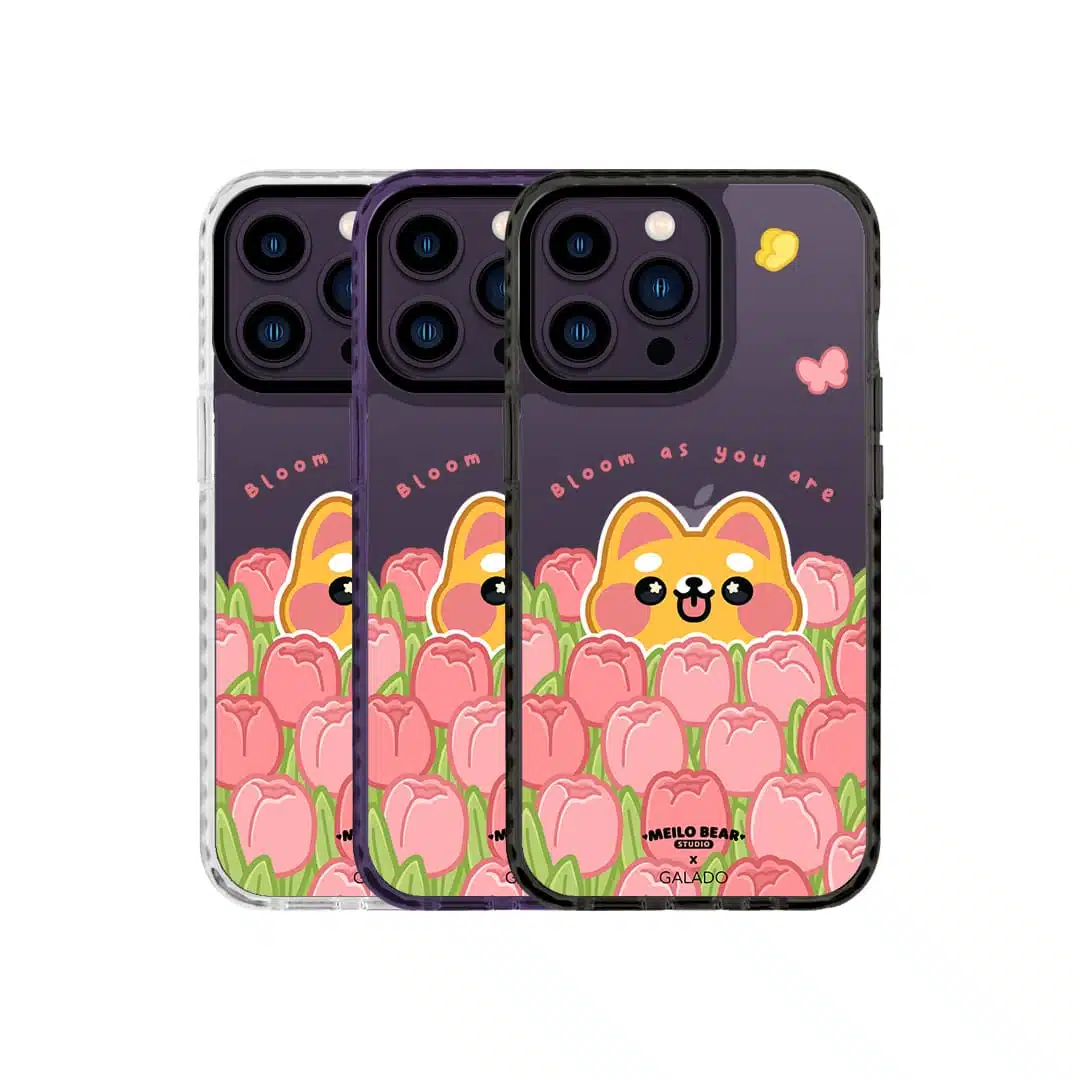 GALADO x Meilo Bear Bloom WangWang phone case with floral bear art Malaysia