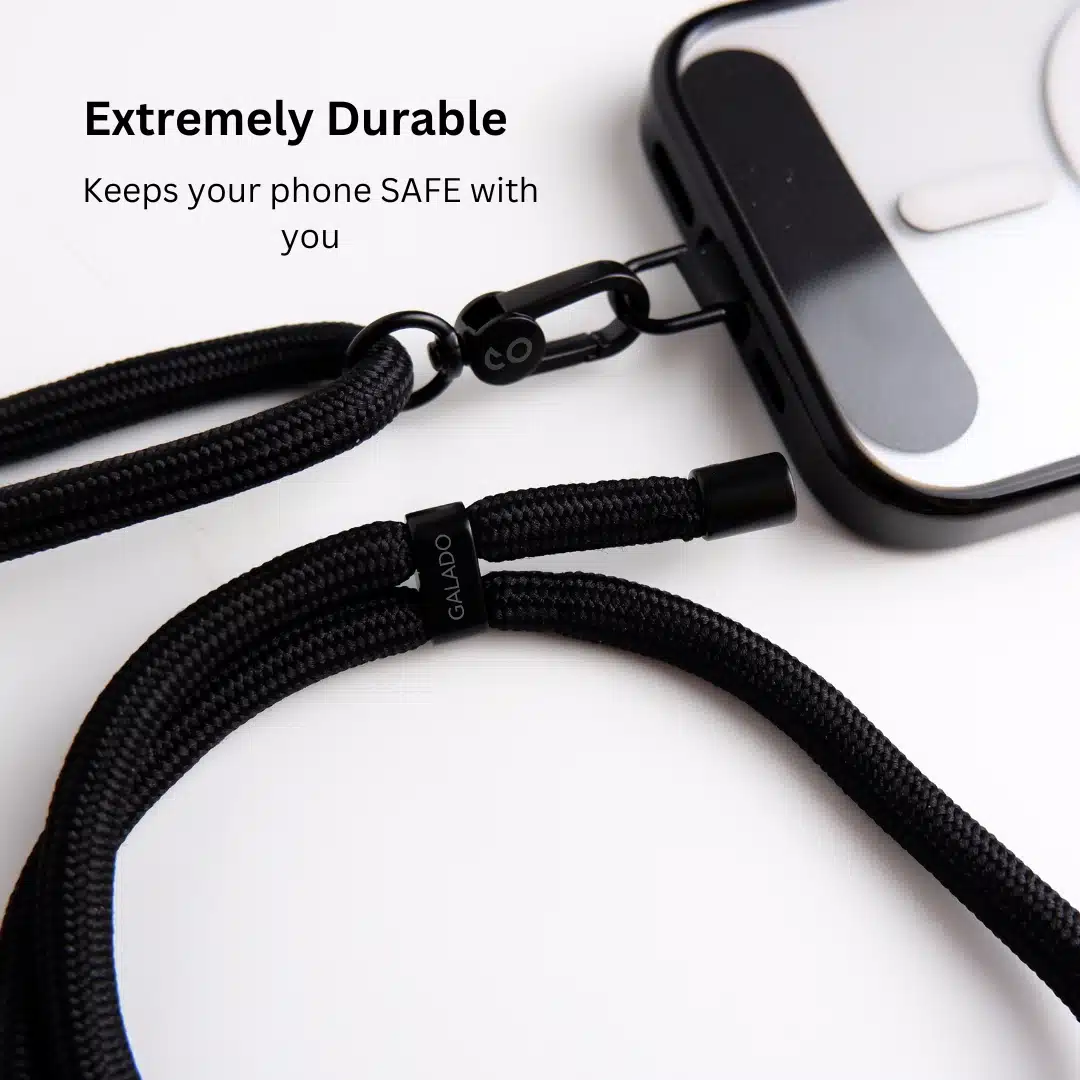 GALADO crossbody phone strap all black 6mm for hands-free carrying Malaysia