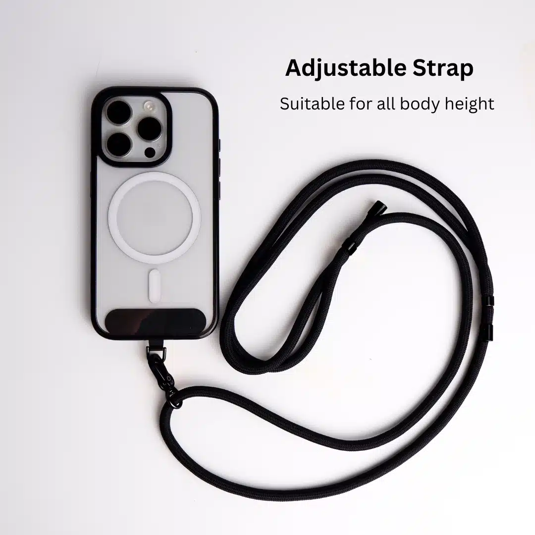 GALADO crossbody phone strap all black 6mm for hands-free carrying Malaysia