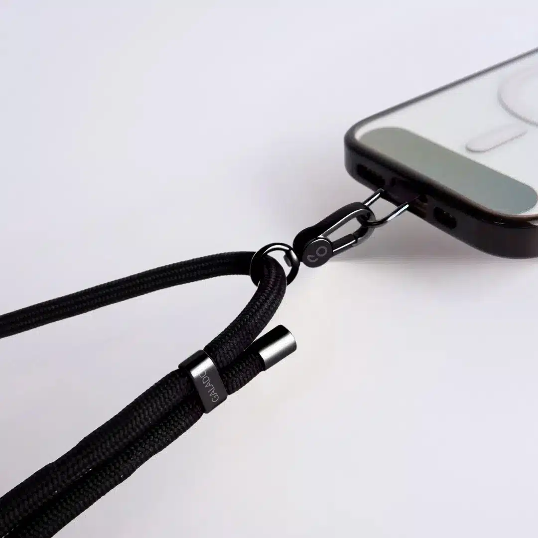 GALADO crossbody phone strap all black 6mm for hands-free carrying Malaysia