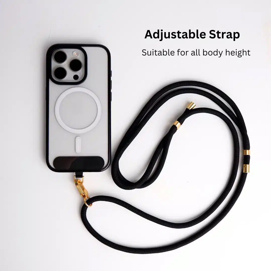 GALADO crossbody phone strap gold black 6mm for hands-free carrying Malaysia
