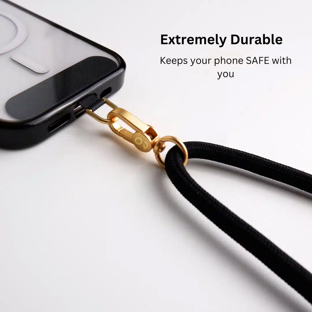 GALADO crossbody phone strap gold black 6mm for hands-free carrying Malaysia