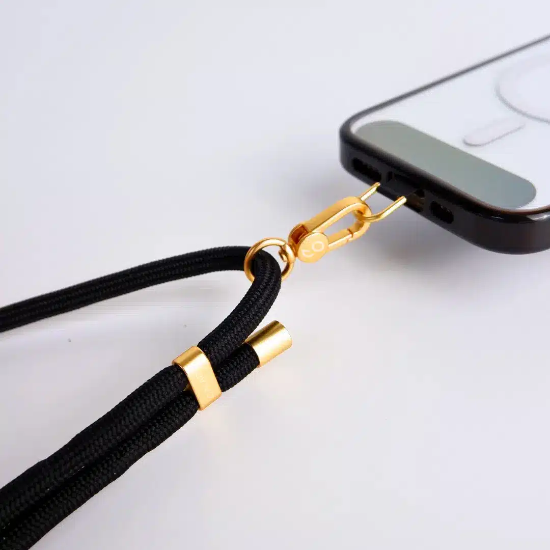 GALADO crossbody phone strap gold black 6mm for hands-free carrying Malaysia