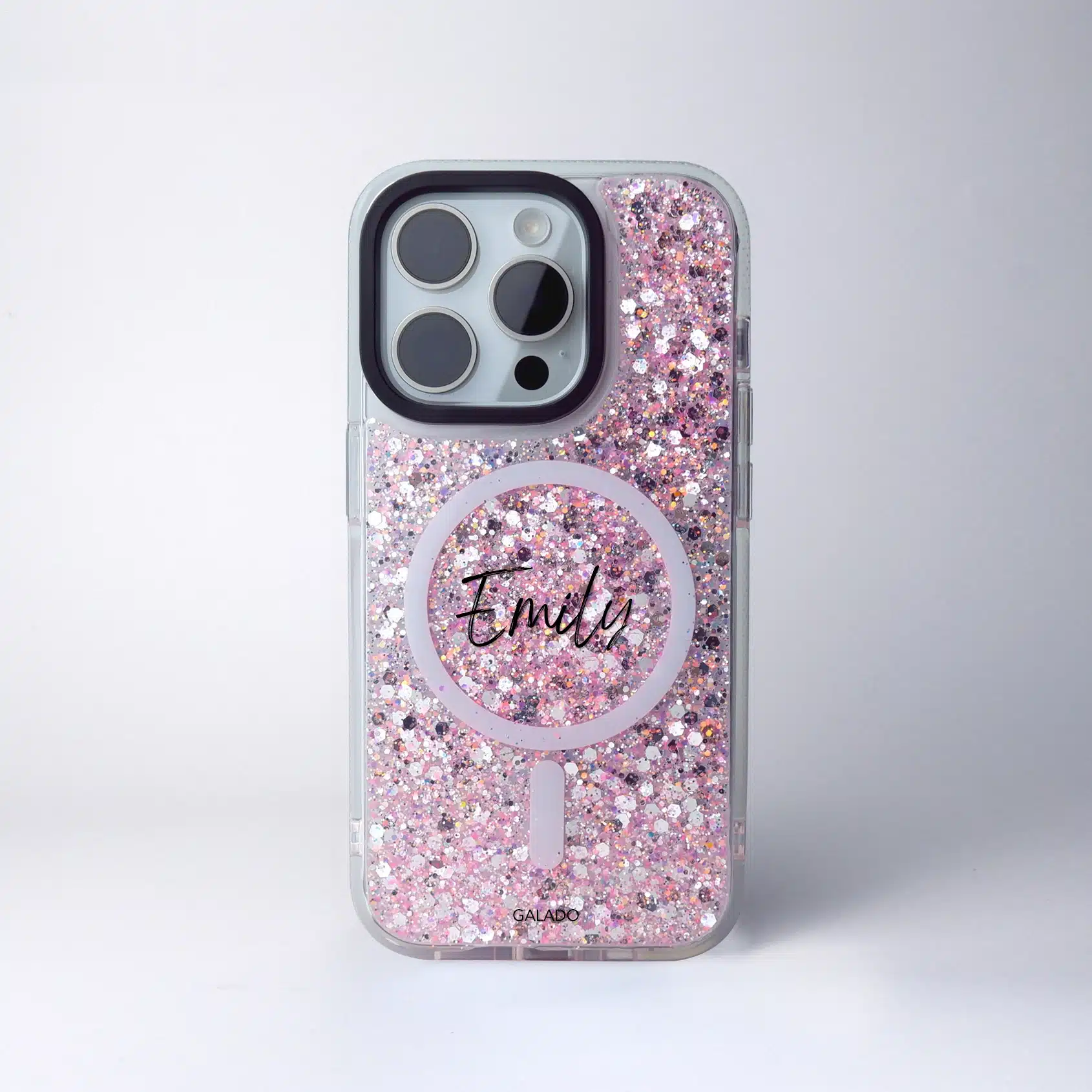 GALADO Glitz Blush Pink glitter phone case with sparkly pink finish Malaysia
