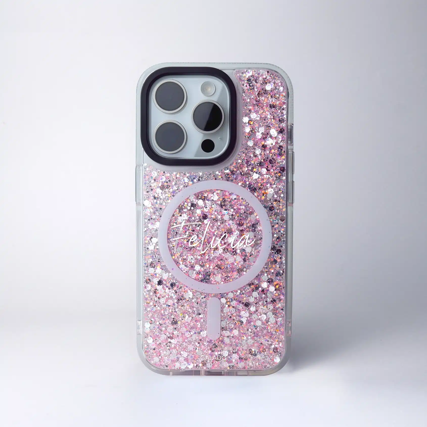 GALADO Glitz Blush Pink glitter phone case with sparkly pink finish Malaysia