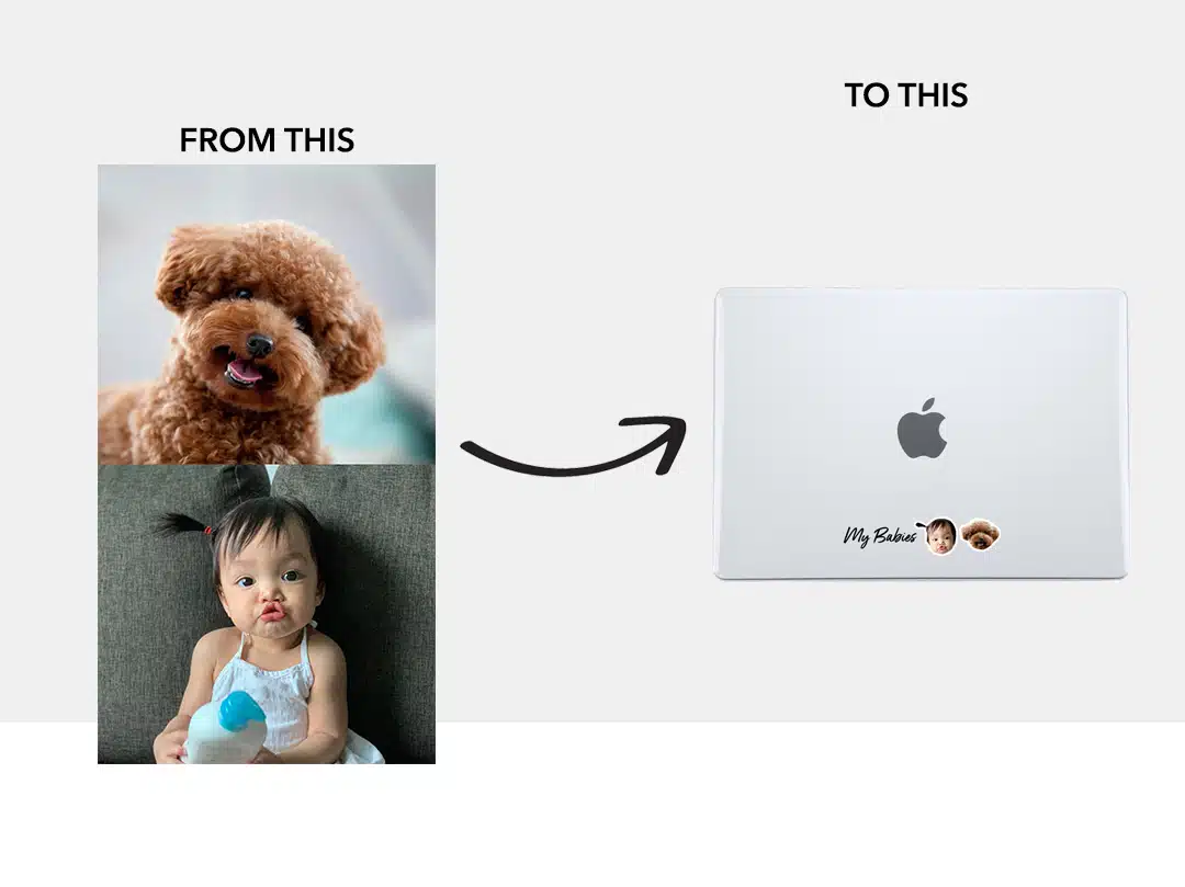 GALADO Mini Heads custom picture MacBook case with personalised photo Malaysia