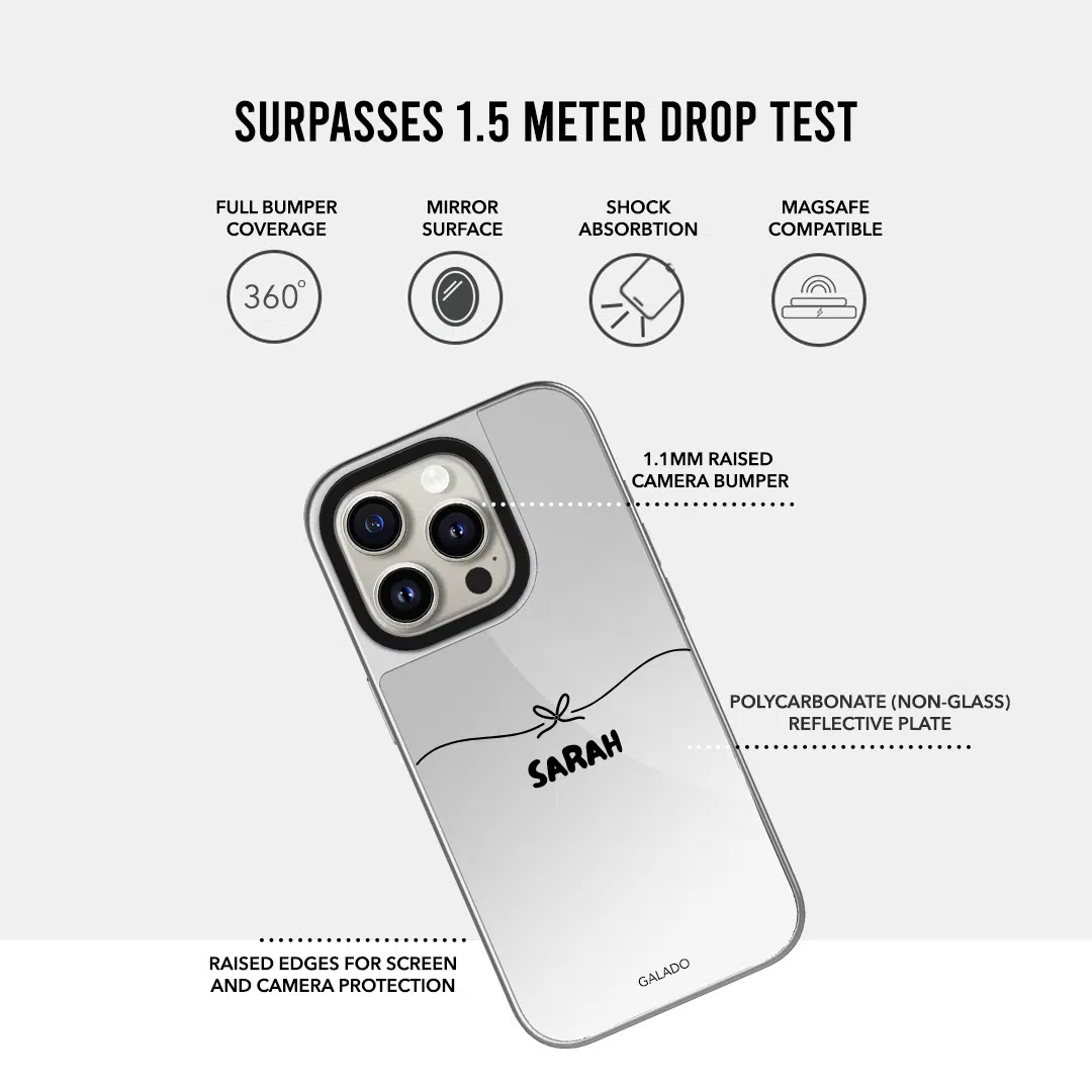 Bow Silver Mirror phone case - GALADO Malaysia