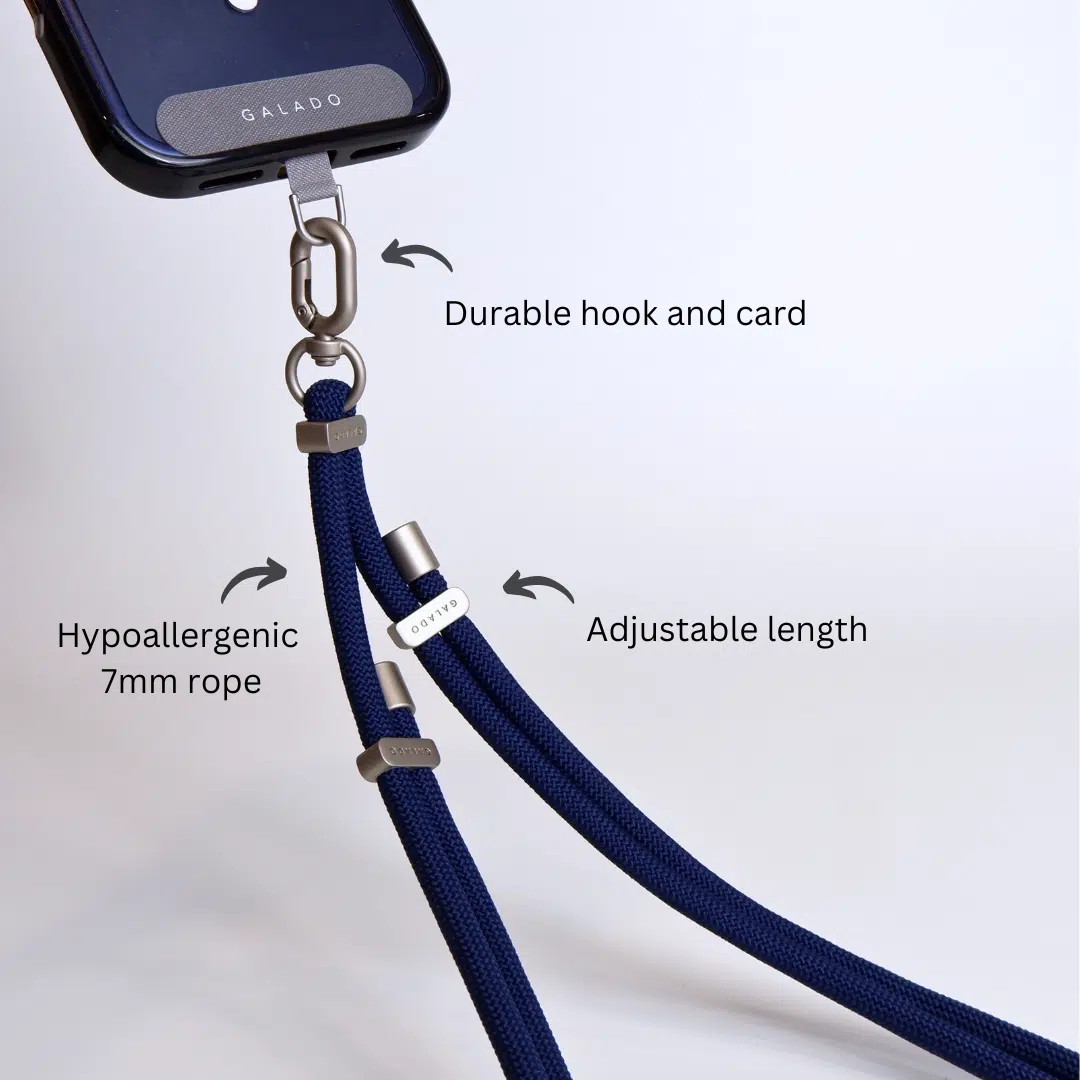 Crossbody Phone Strap - Deep Blue (7mm) - GALADO Malaysia