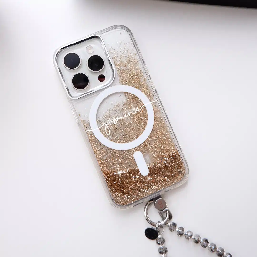 GALADO Sparkle Elite Gold glitter phone case with gold shimmer finish Malaysia