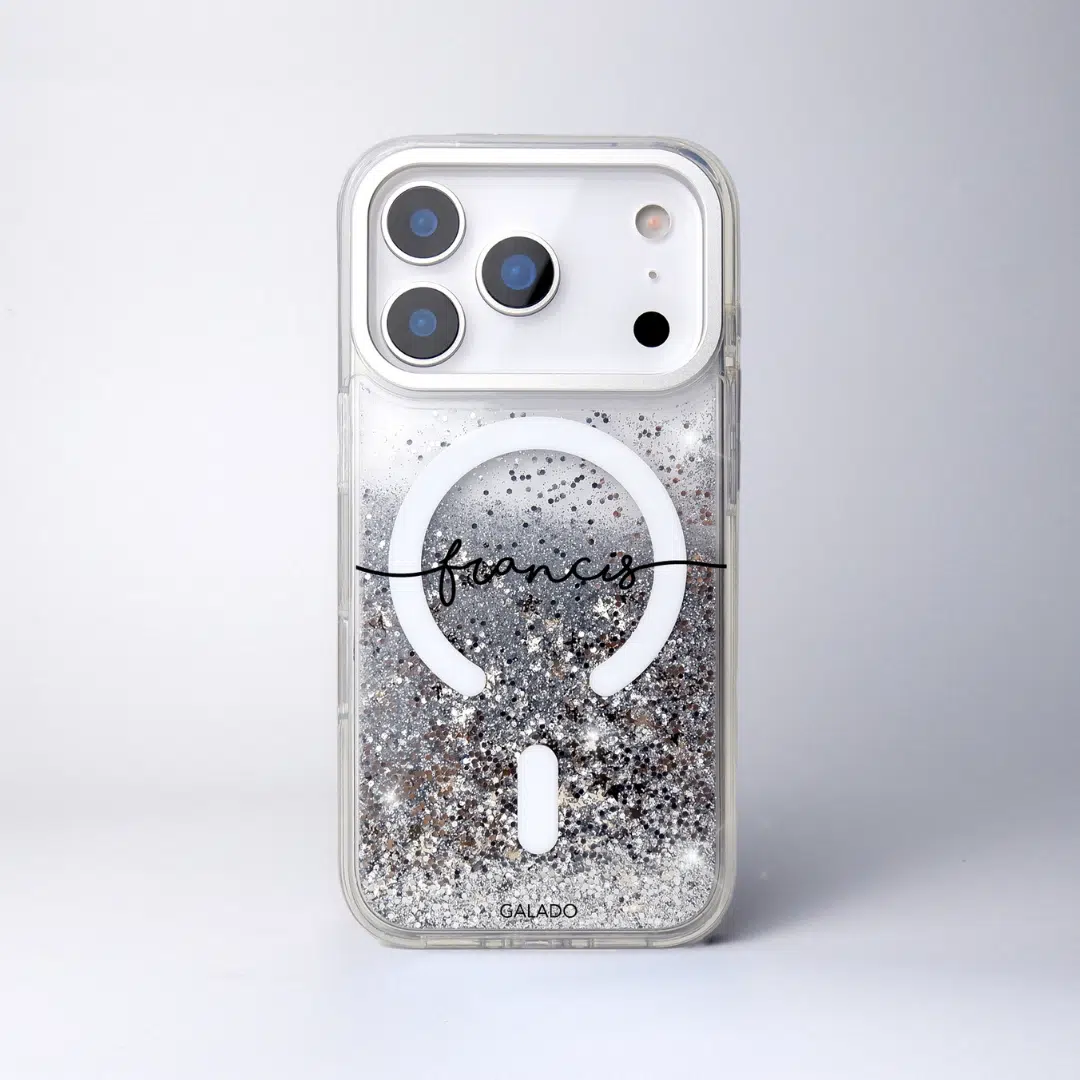 GALADO Sparkle Elite Silver glitter phone case with shimmer finish Malaysia