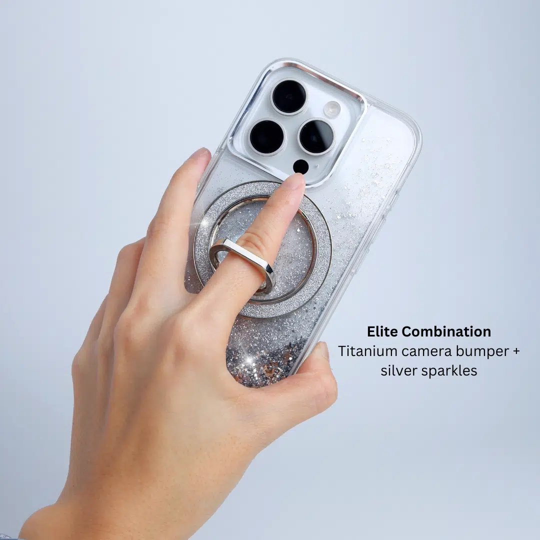 GALADO Sparkle Elite Silver glitter phone case with shimmer finish Malaysia