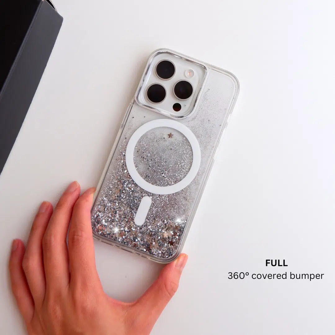 GALADO Sparkle Elite Silver glitter phone case with shimmer finish Malaysia