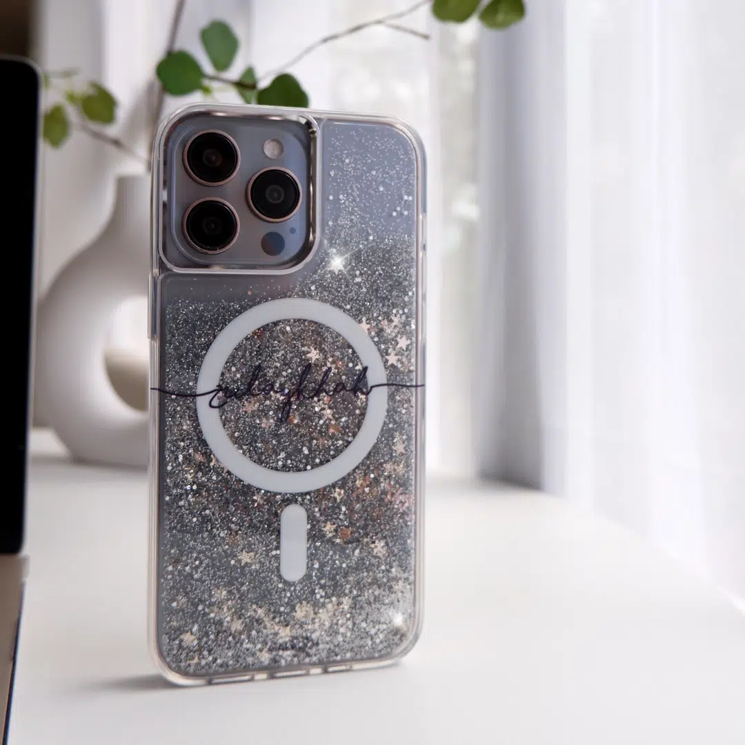 GALADO Sparkle Elite Silver glitter phone case with shimmer finish Malaysia
