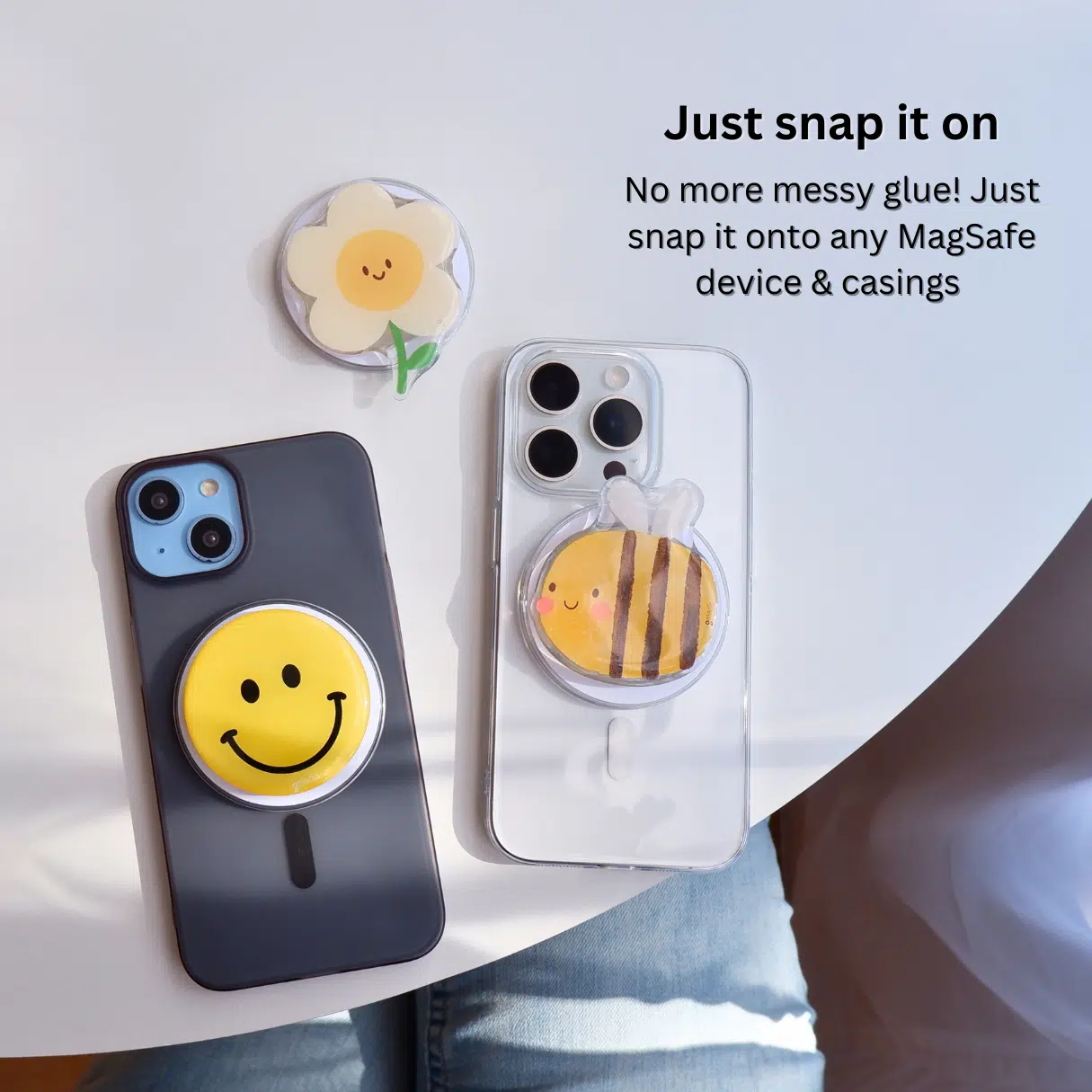 GALADO Happy Smile MagSafe phone grip with smiley face design Malaysia