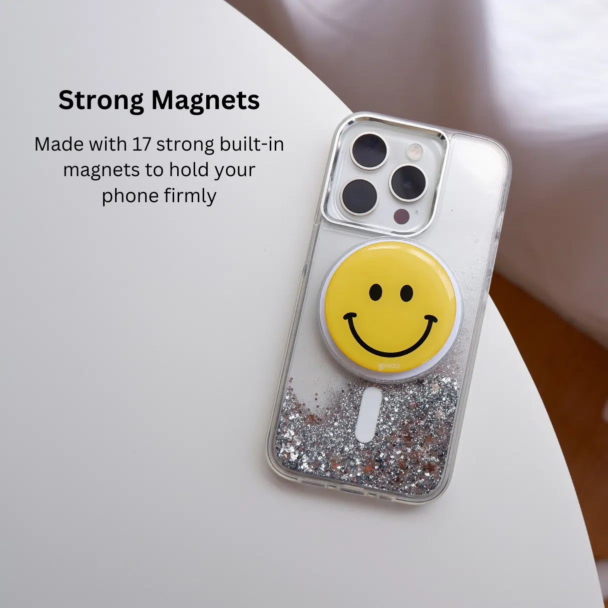 GALADO Happy Smile MagSafe phone grip with smiley face design Malaysia