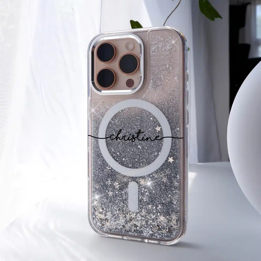 GALADO Sparkle Elite Silver glitter phone case with shimmer finish Malaysia
