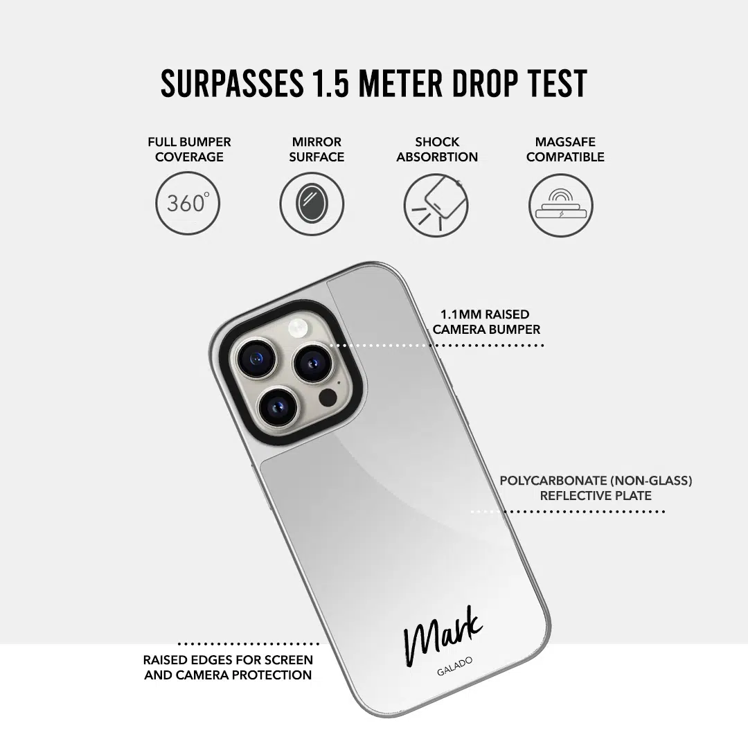 Silver Mirror - Underside phone case - GALADO Malaysia