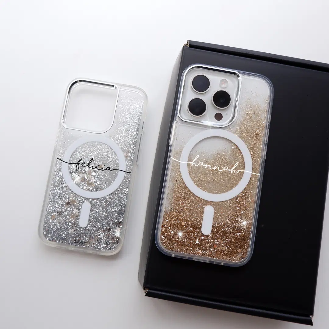 GALADO Sparkle Elite Gold glitter phone case with gold shimmer finish Malaysia
