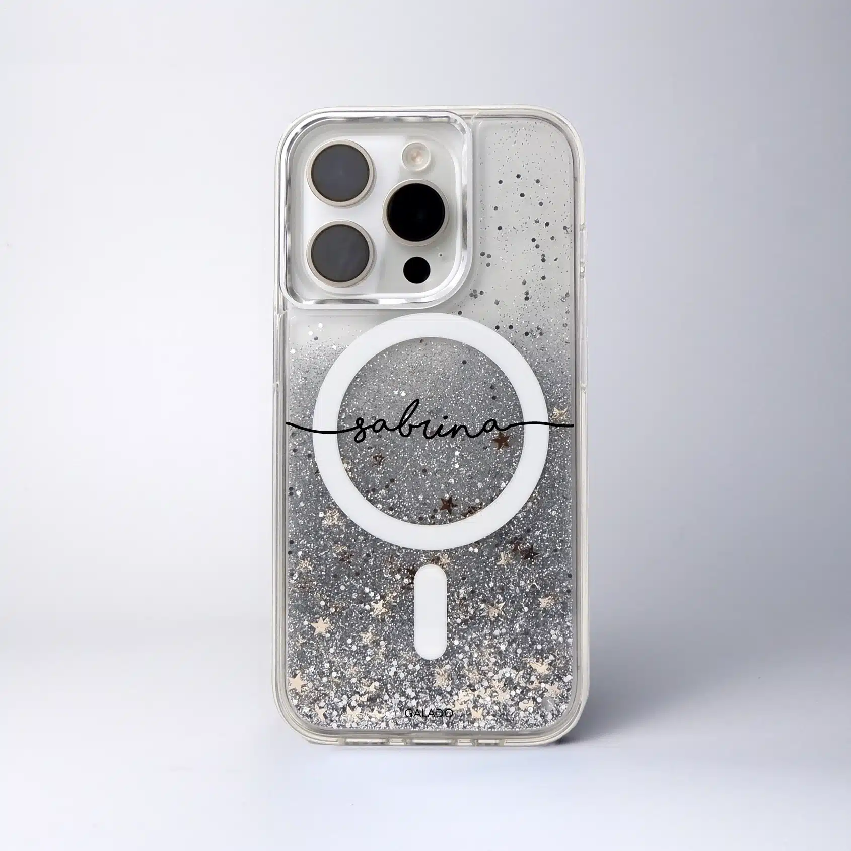 GALADO Sparkle Elite Silver glitter phone case with shimmer finish Malaysia