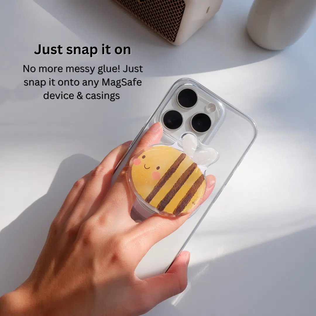 GALADO Happy Bee MagSafe phone grip with cute bee design Malaysia