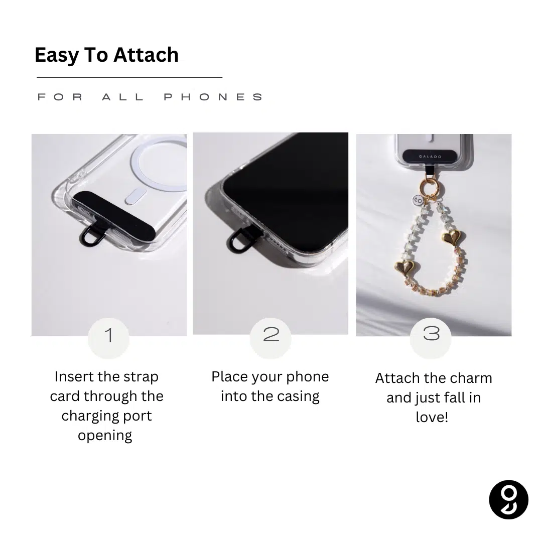 Golden Hearts Phone Charm - GALADO Malaysia