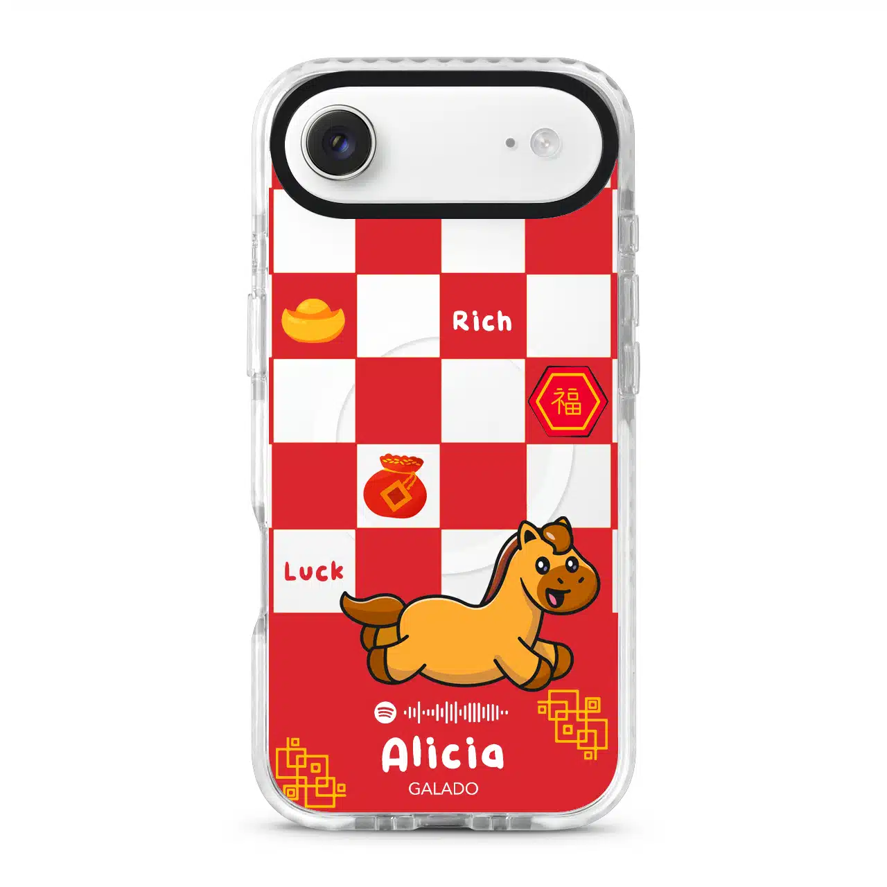 Fortune Checkered Horse phone case - GALADO Malaysia
