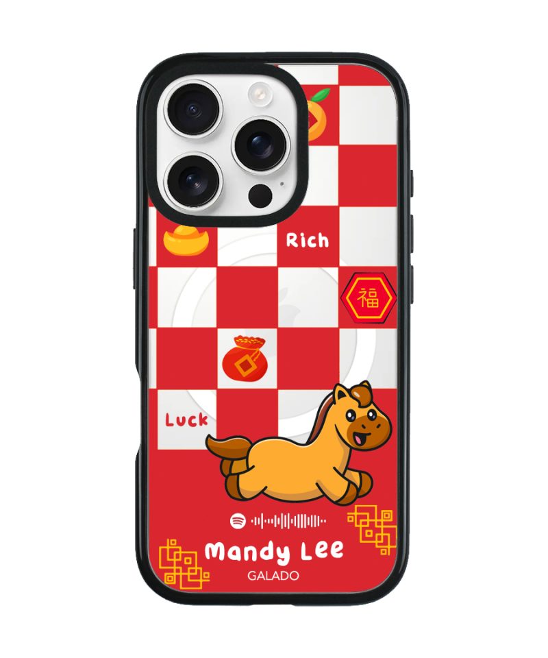 Fortune Checkered Horse phone case - GALADO Malaysia