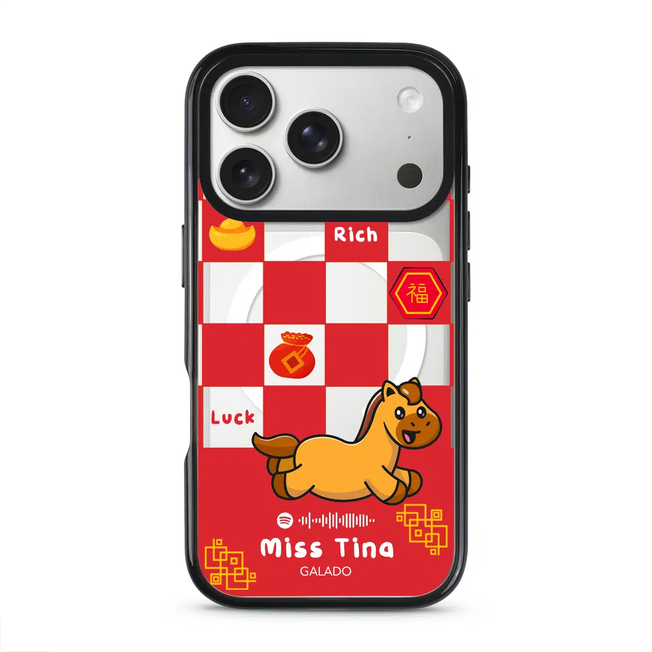 Fortune Checkered Horse phone case - GALADO Malaysia