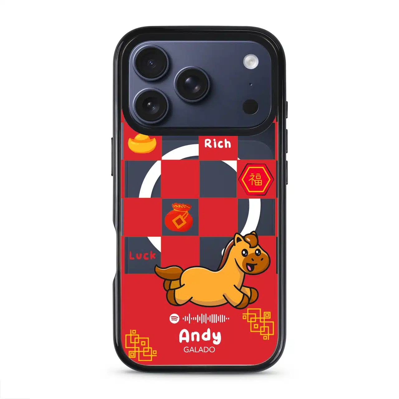 Fortune Checkered Horse phone case - GALADO Malaysia