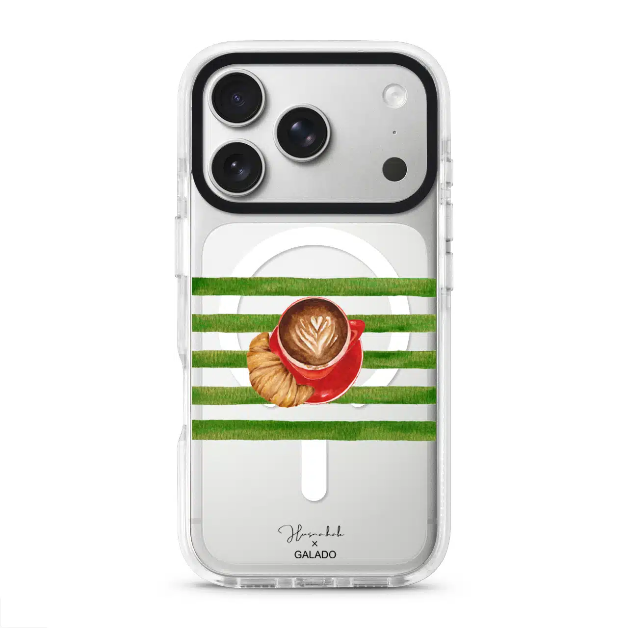 HusnaHak.art - Latte and Croissant phone case - GALADO Malaysia
