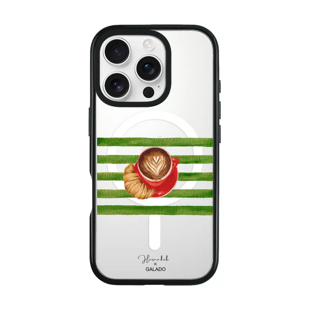 HusnaHak.art - Latte and Croissant phone case - GALADO Malaysia