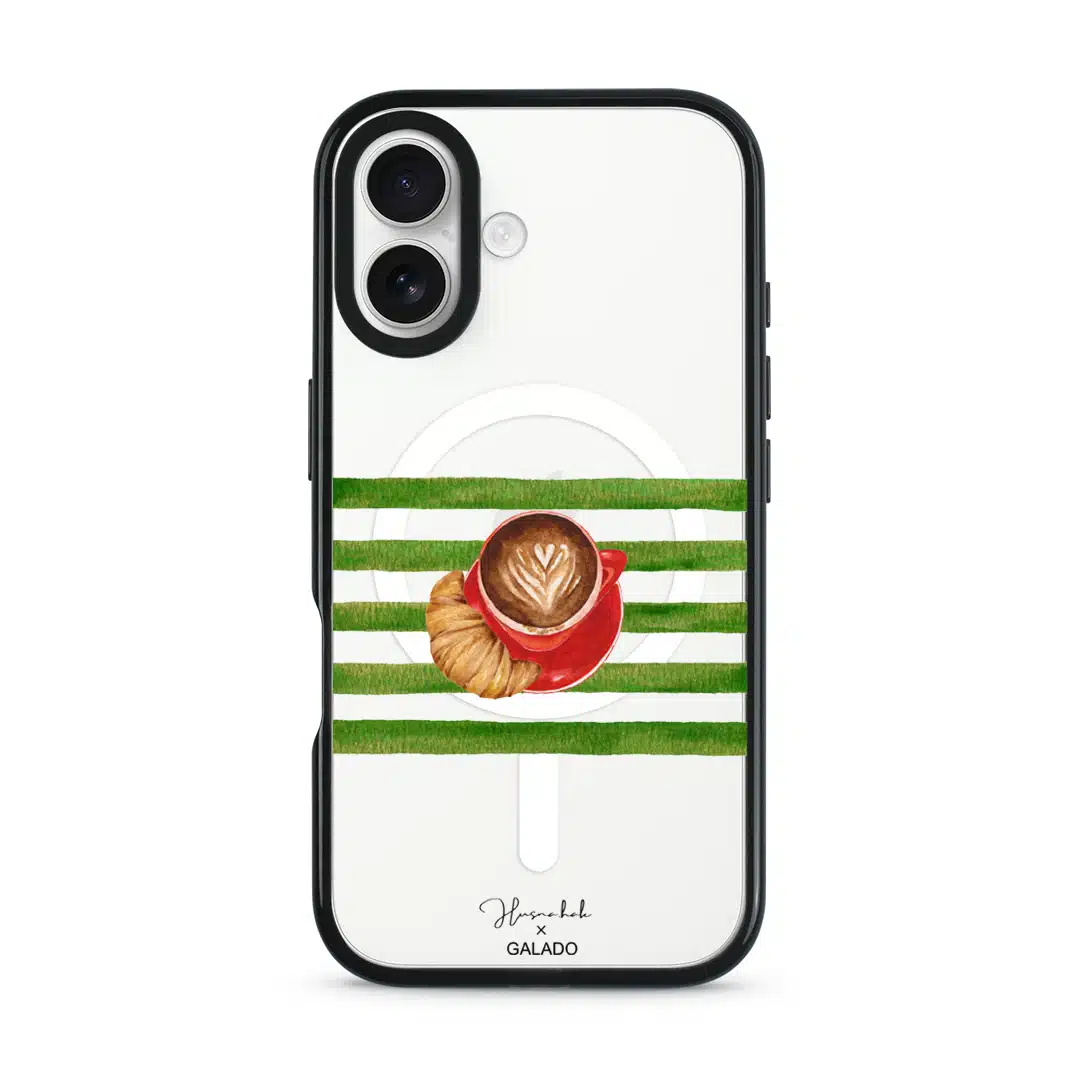 HusnaHak.art - Latte and Croissant phone case - GALADO Malaysia
