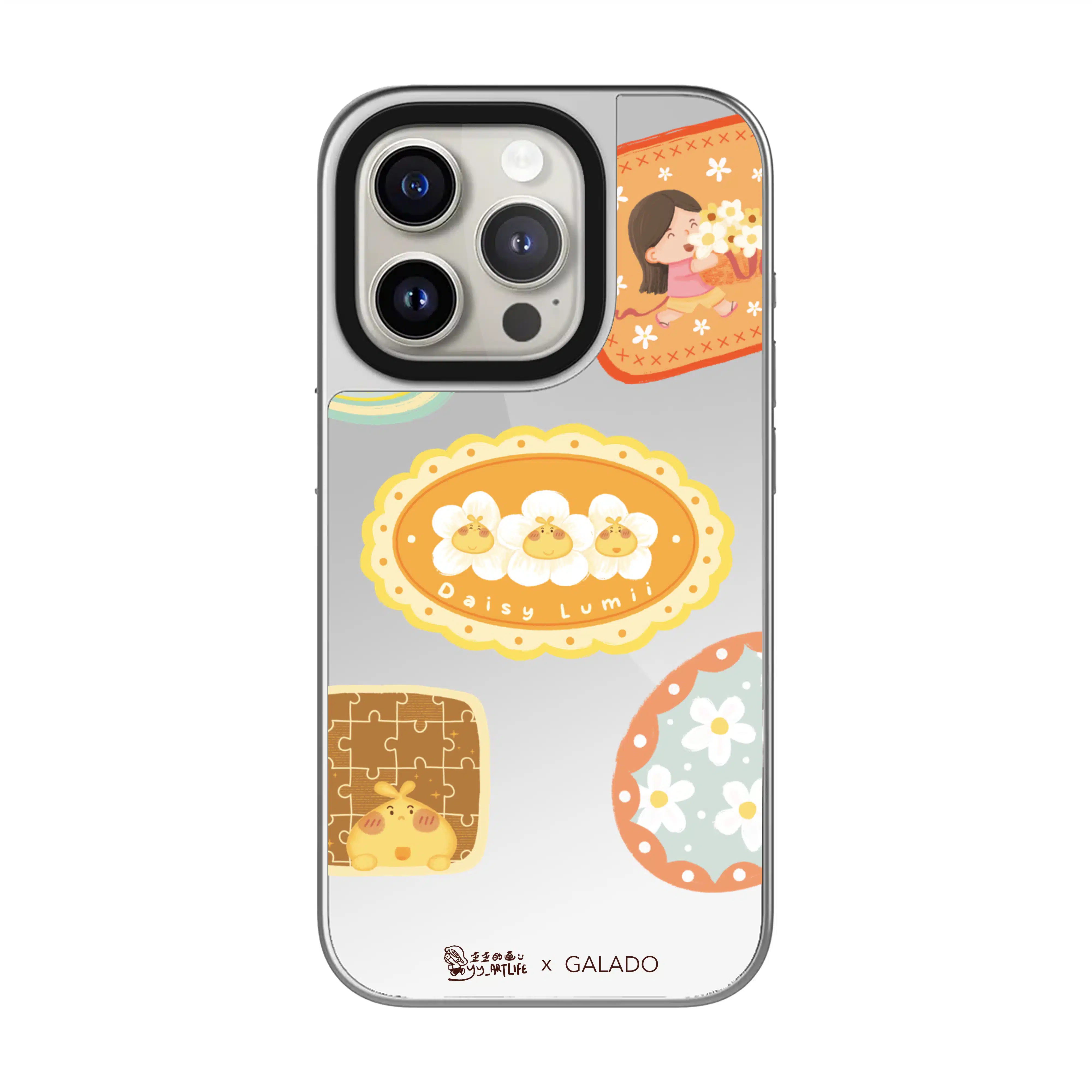 Silver Mirror - YY_Artlife - Daisy Stickers phone case - GALADO Malaysia