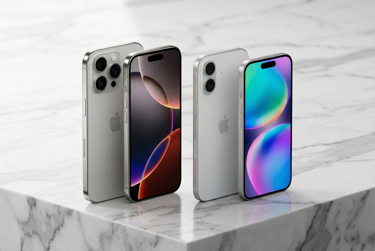 iPhone 17 vs iPhone 16 comparison on marble